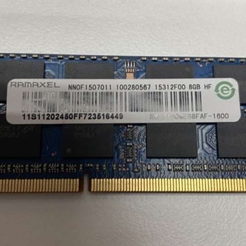 8GB*2 DDR3L 1600 Notebook RAM 共16GB