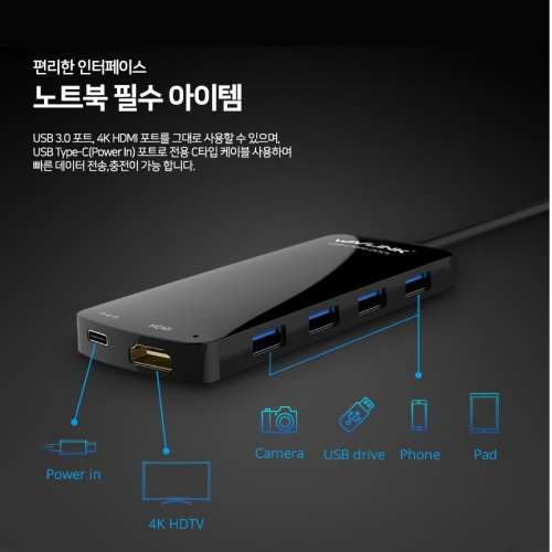 Wavlink WL-UHP3403H - Type C 六端連接盒子(1 x Type C + 4 x USB 3.0 + 1 x HDMI)