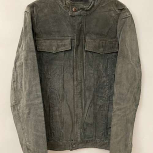 ZARA MAN 灰色真皮 猄皮皮褸 Leather Jacket