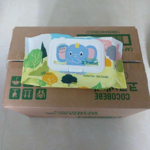 COCOBEBE 象寶寶嬰兒濕紙巾 原箱 (100'SX10)