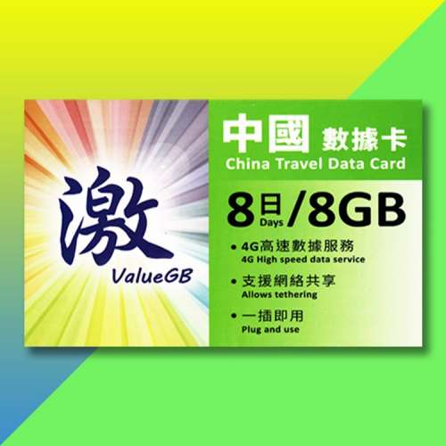 (中國)「激ValueGB」8GB/8天中國數據卡