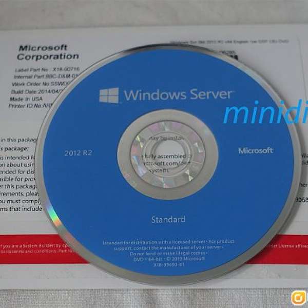 [全場最平!!!] 全新未開封正版Windows Server Standard 2012 R2 x64 2CPU/2VM