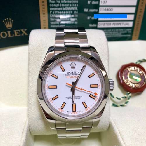 Rolex 116400 Milgauss White 白 V serial