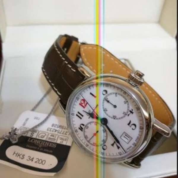 浪琴Longines Mono Pusher Chronograph 180th Anniversary White Dial Watch