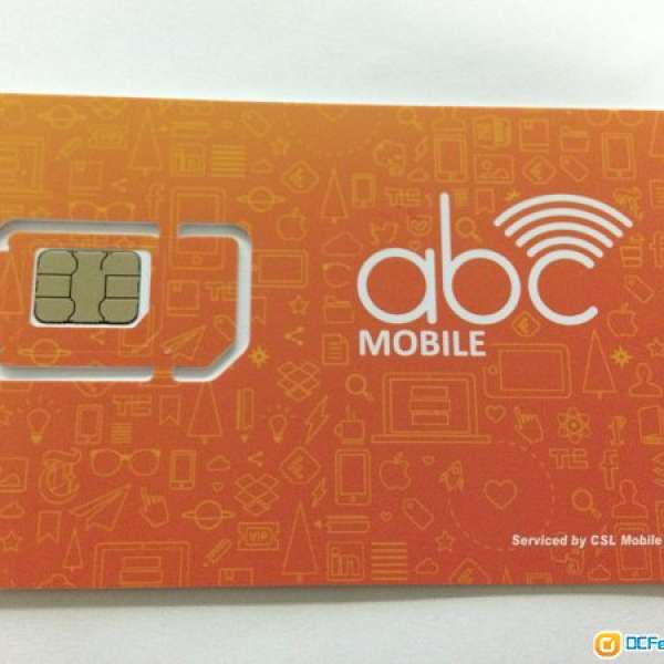 abc mobile 數據 data SIM卡 9782xx99