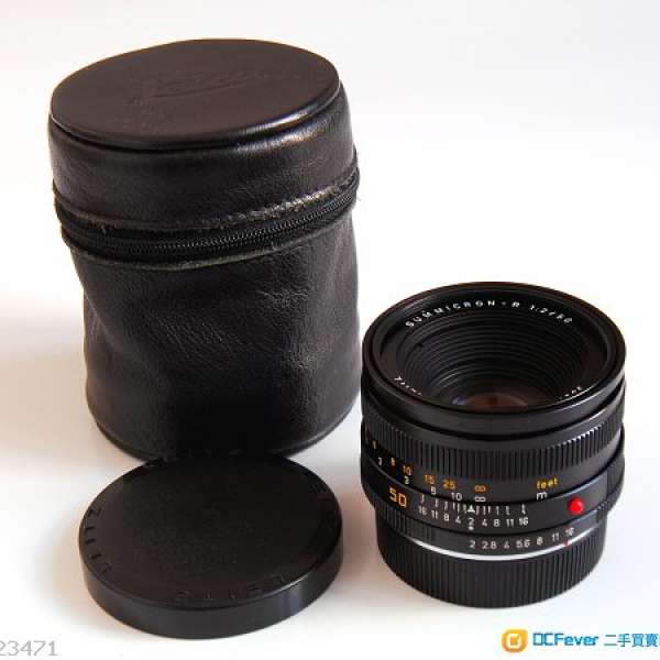 Leica 50mm f2 Summicron-R Canada E55 built-in hood  95% new