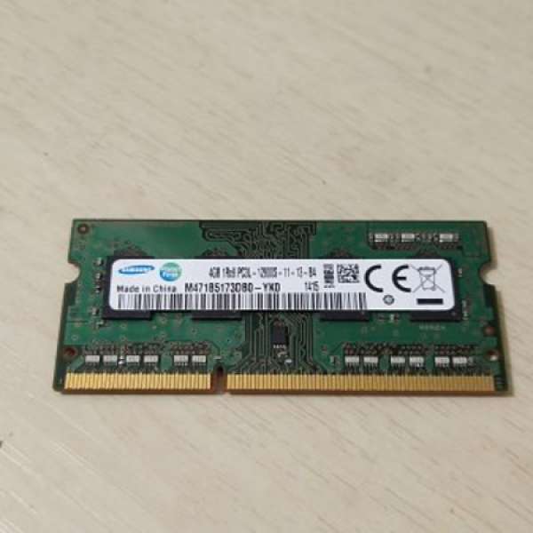 Samsung Notebook Ram 4GB DDR31600 PC3L 低電壓