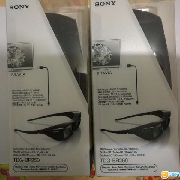 全新 SONY TDG-BR250 3D 眼鏡(黑)