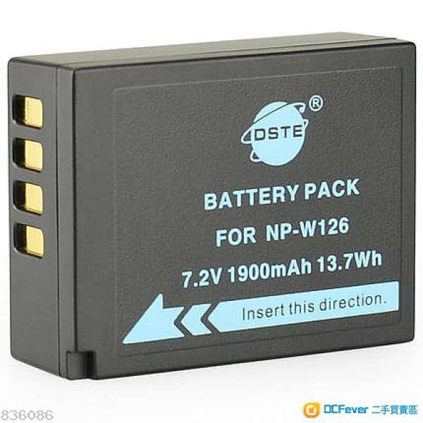 DSTE NP-W126 Battery (For FujiFilm XT-30 / XH1 / XT-3，1960MAH)