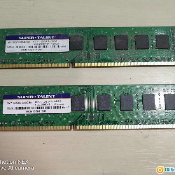 4GB Super Talent Desktop DDR3 RAM  DDR 1600 2條 $200/2條