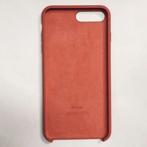 95%新iphone 8Plus和7Plus適用的紅色皮革護殼保護套