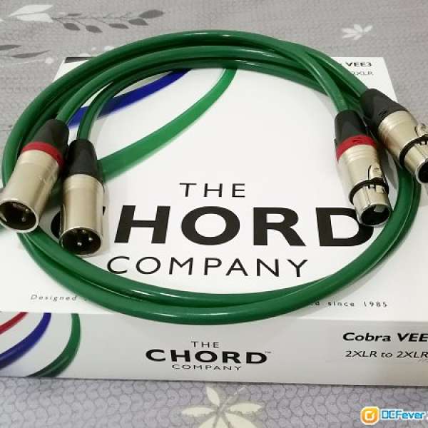 全新英國Chord Cobra VEE3 XLR平衡線(1米長)