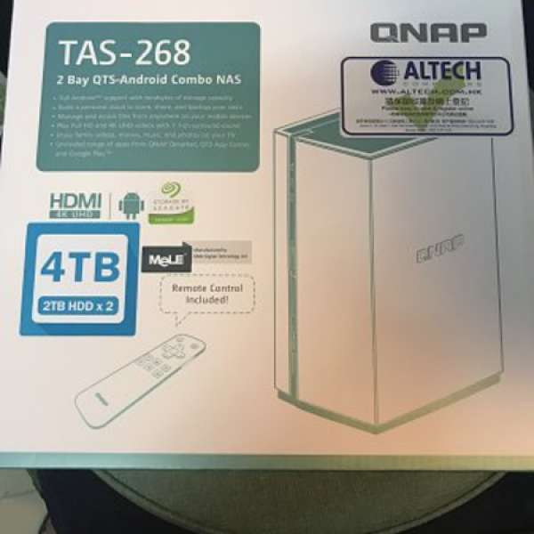 99.9% QNAP TAS-268 2 Bay QTS-Android 雙系統NAS