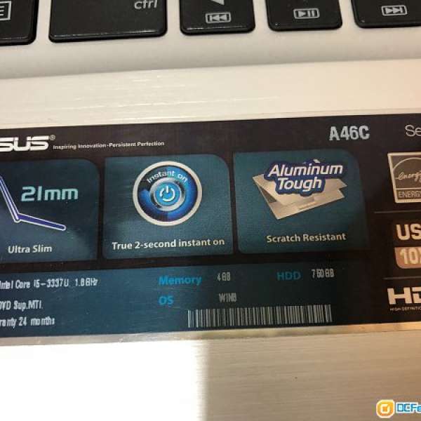 ASUS A46C 14″ i5-3337U/4GB/750GB/GT 740M 2GB 雙顯卡 laptop