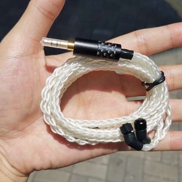 高端8股粗純銀耳機線升級線jh audio 64audio Shure SENNHEISER fender campfire we...