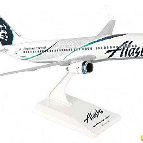 全新未開封 Dargon 名廠 Alaska Airlines Boeing 737-800 絕版珍藏模型