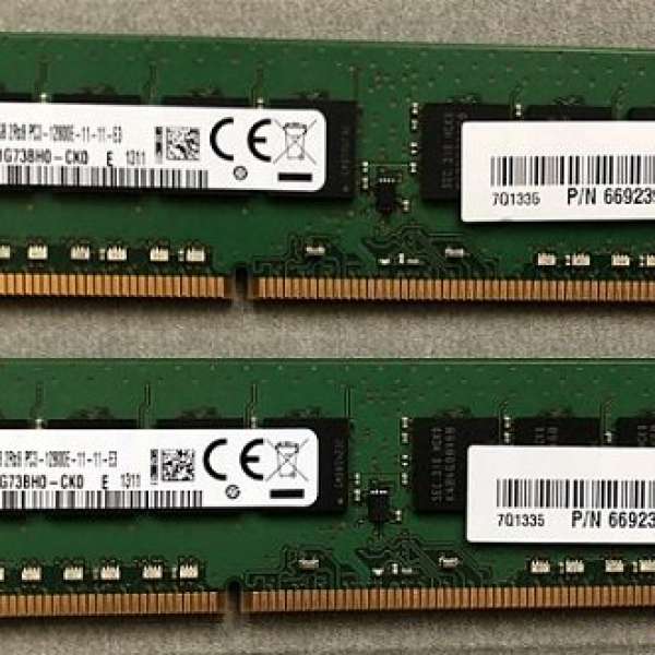 二手Samsung ECC Unbuffered RAM Module 16GB (8GBx2) 合Gen8使用