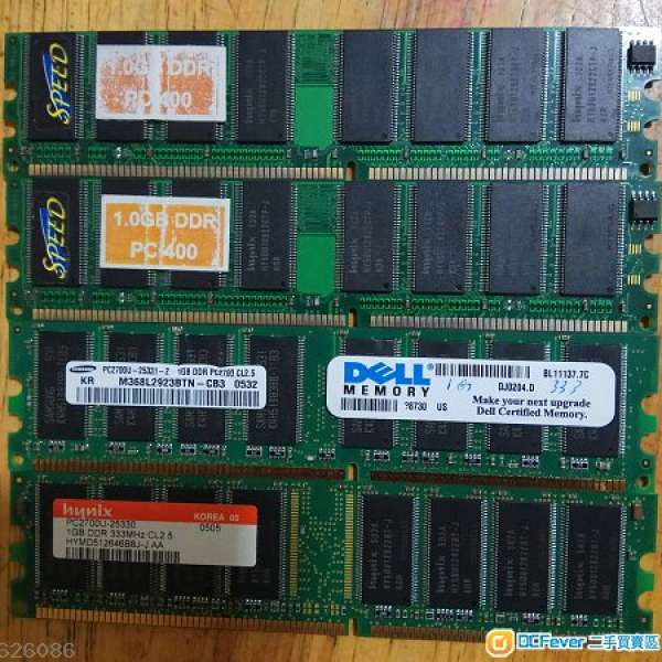 P4機 RAM-DDR400記憶體 1G x 4