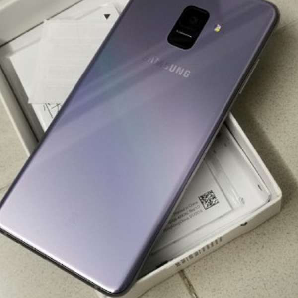 三星Samsung Galaxy A8+ 2018行貨,90%新 ,超新淨,淡紫色,三卡,64Gb