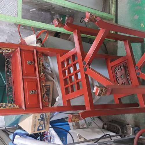 仿古人物雕花面盘架希有裝飾品