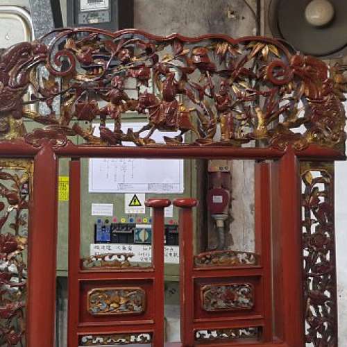 仿古人物雕花面盘架希有裝飾品