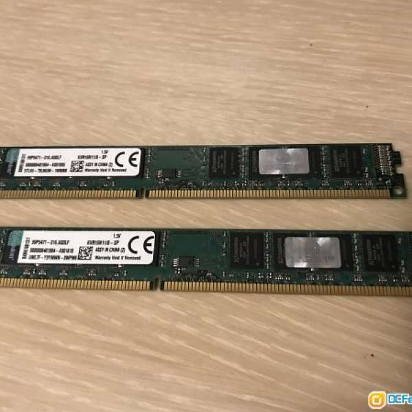 Kingston DDR3 1600 8GB Ram - KVR16N11/8-SP, 有單