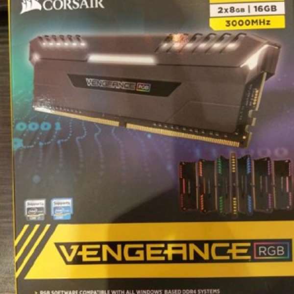 全新未開封 Corsair Vengeance RGB DDR4 3000C16 16GB kit (8GBx2)
