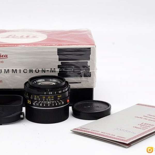 【美品包裝齊】Leica Summicron-M 35/2 E39 黑色加產七枚玉#HK8151