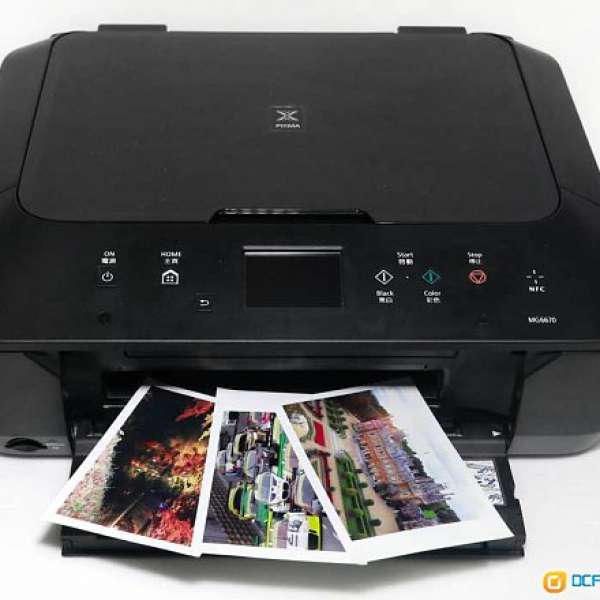 5色墨盒少用機無塞墨良好有NFC功能Touch MON Canon MG6670 Scan printer<經App印相...