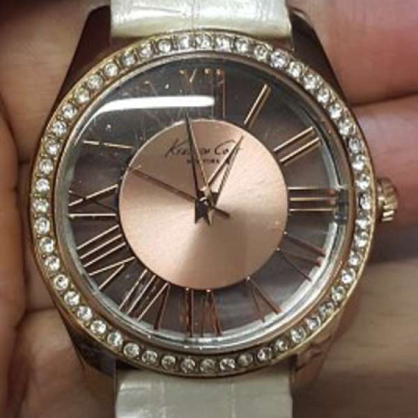 新淨 正版 KENNETH COLE 透視底 玫瑰金 三針 手錶,只售HK$160(不議價)