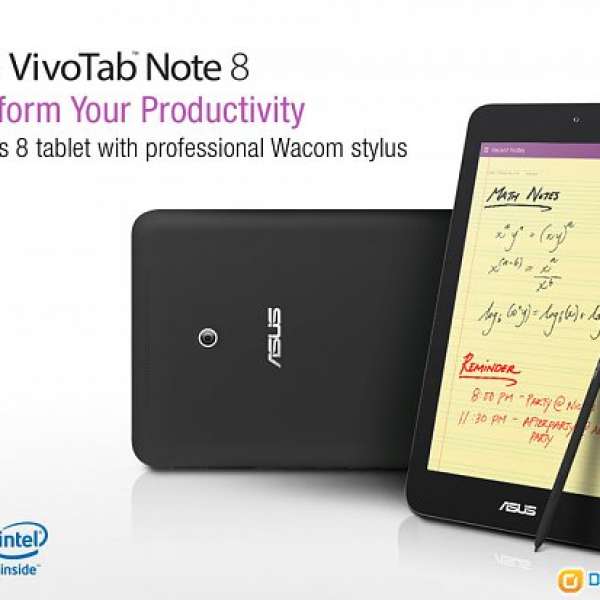 ASUS Vivotab Note 8  ( Win10平板) with Wacom 筆。1024級壓感。