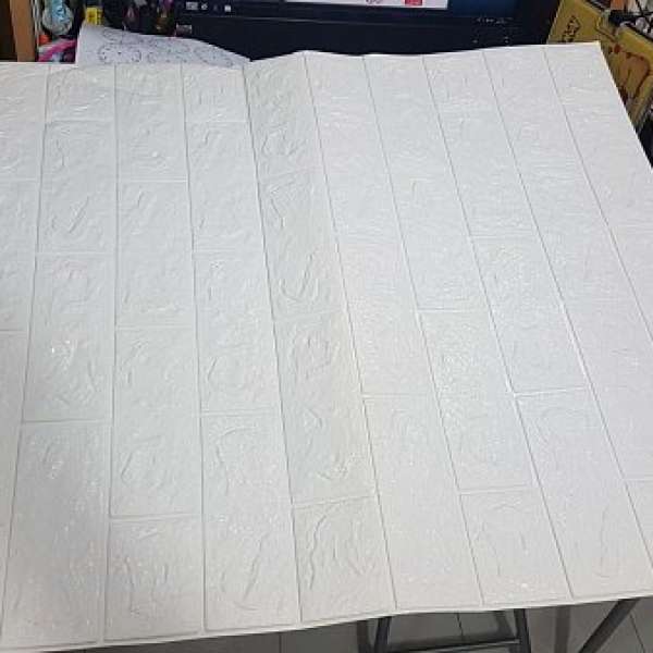 韓國潮流 立體3D白色 牆壁 防水防塵可洗 復古 磚頭造型 Diy装饰自動 黏貼 牆纸 10張