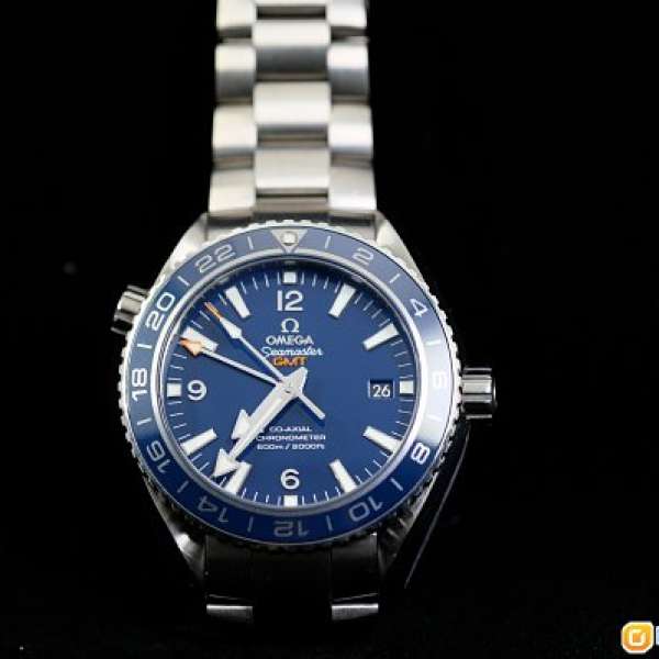 9成新 OMEGA Seamaster Planet Ocean GMT Titanium 藍面鈦金屬潛水錶