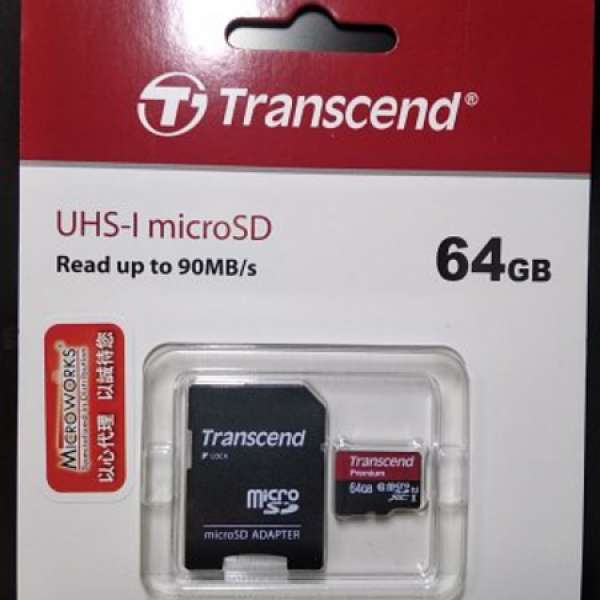 全新 Transcend Premium 64gb UHS-1 microSD 行貨 有保 有單