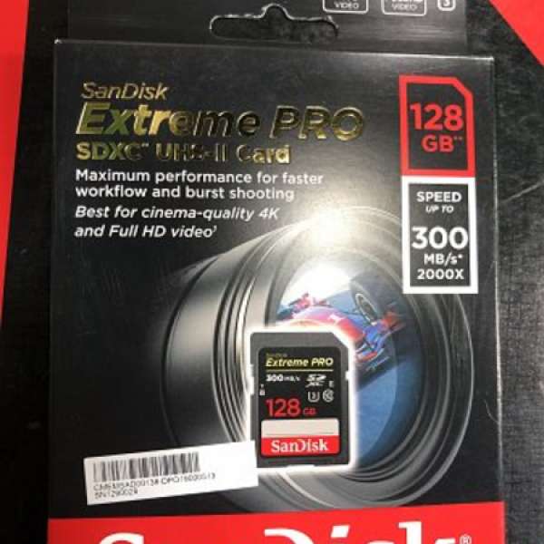 sandisk 128gb sd card 全新extreme pro 300MB 2000x