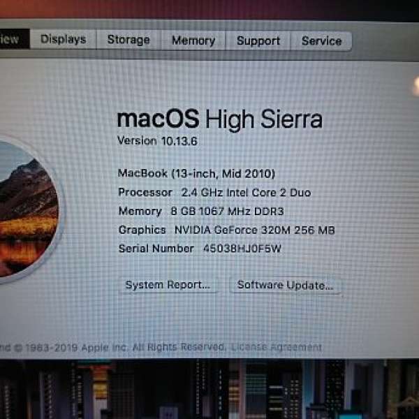 MacBook 2010 Unibody white13-Inch 8G/256G SSD