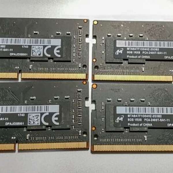Micron 8GB DDR4 2400 x4pcs, 共32GB for imac Notebook