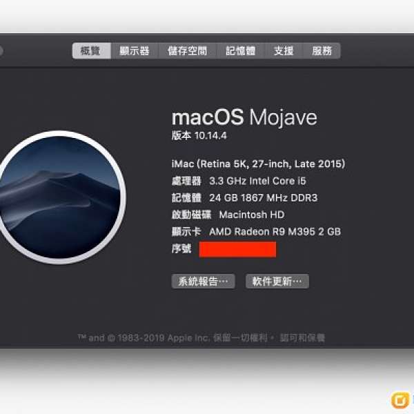 iMac 27'' 2015 5K i5 3.3GHz 24G ram Radeon R9 M395