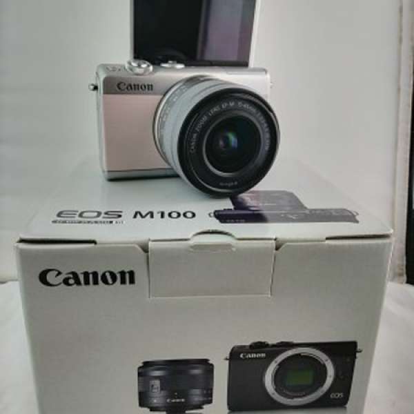 Canon eos m100 kit set 15-45mm lens 行貨, 有保到5月