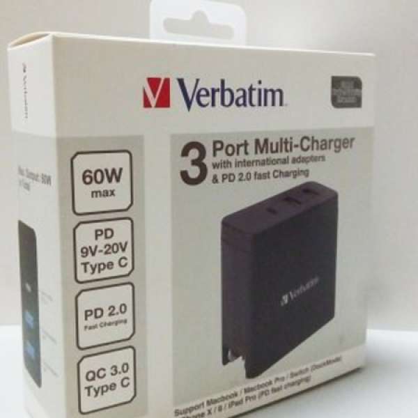 Verbatim™ 3 Ports Multi-Charger 多功能充電器 (全新)