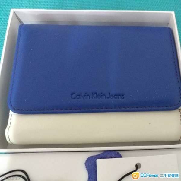 全新 真皮 calvin klein 銀包