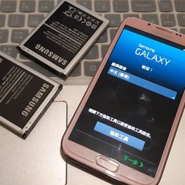 80% New Samsung Note 2, 4G lte 淨機 粉紅色機身