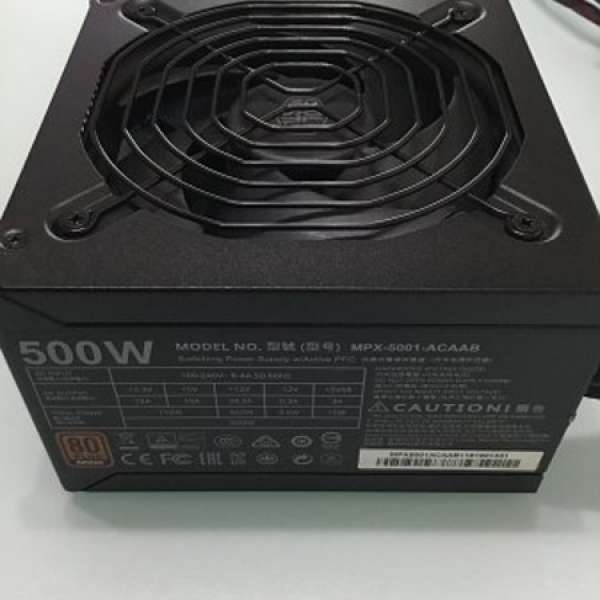 Cooler Master MWE 500 80 plus 銅牌電腦火牛（壞）