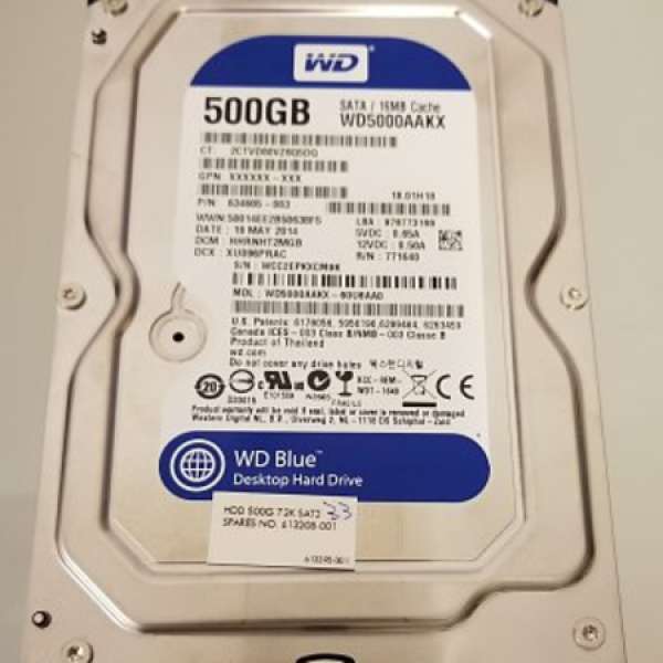 WD Blue 500GB Harddisk