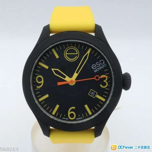 ESQ-Movado 瑞士名廠 Quartz Watch 42mm Black/Yellow Silicon 全新 有盒