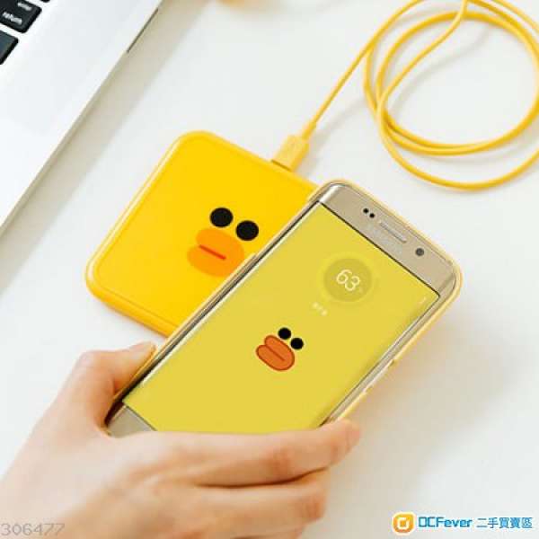 原裝全新 LINE FRIENDS Duck Sally 手機手提電話無綫充電器