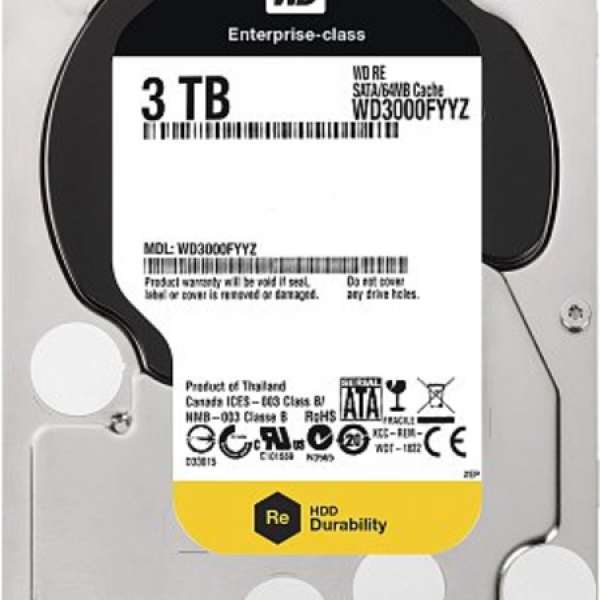 WD 3TB WD3000FYYZ Black 黑碟 企業級硬碟 高速 穩定 ( 私保7日 ) Whatsapp: 59782142