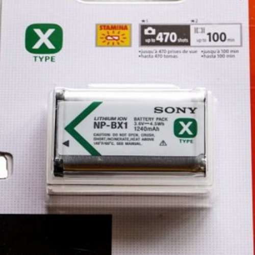 全新 100% Sony NP-BX1 X-Series Rechargeable Battery Pack ,未拆未用過!!