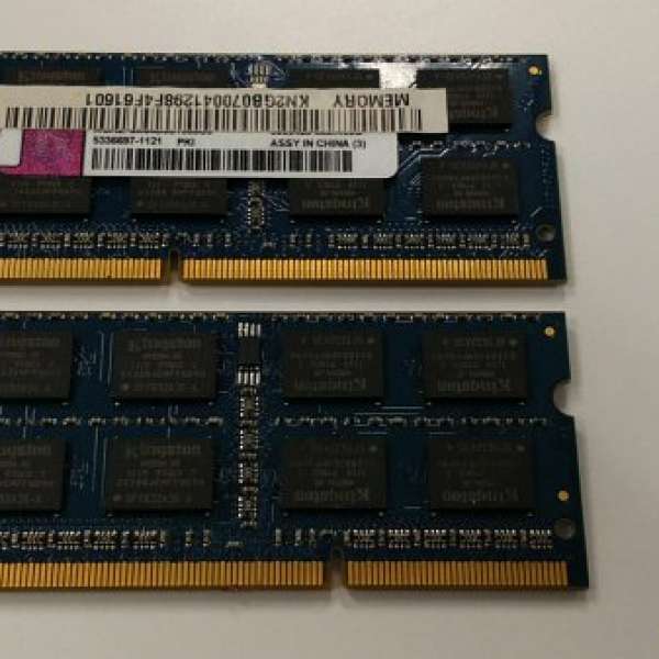 Notebook Ram - Kingston 2GB-ACR256X64D3S1333C9 DDR3-1333 KN (2條)