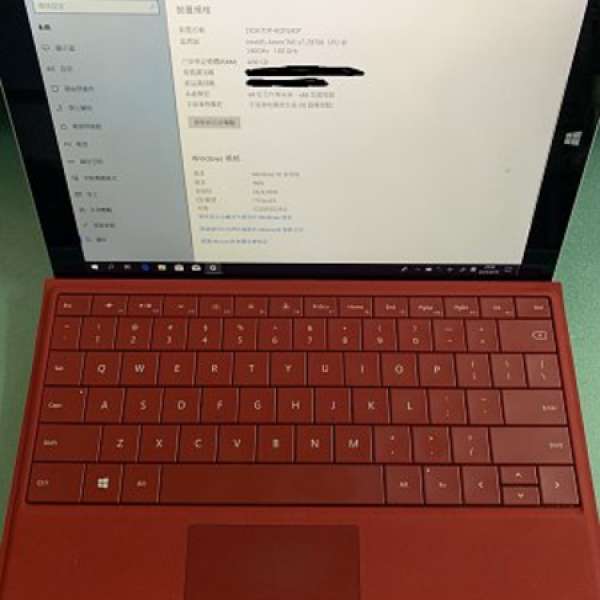Surface 3 連鍵盤(紅色) 4GB RAM 128GB SSD